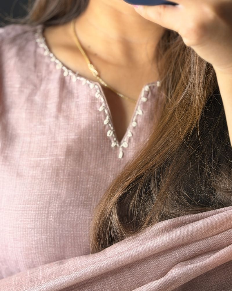 PINK LINEN SUIT SET