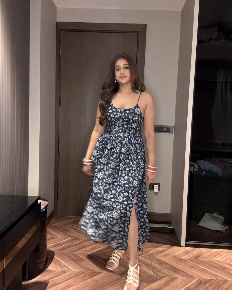 BLUE BACKLESS DRESS