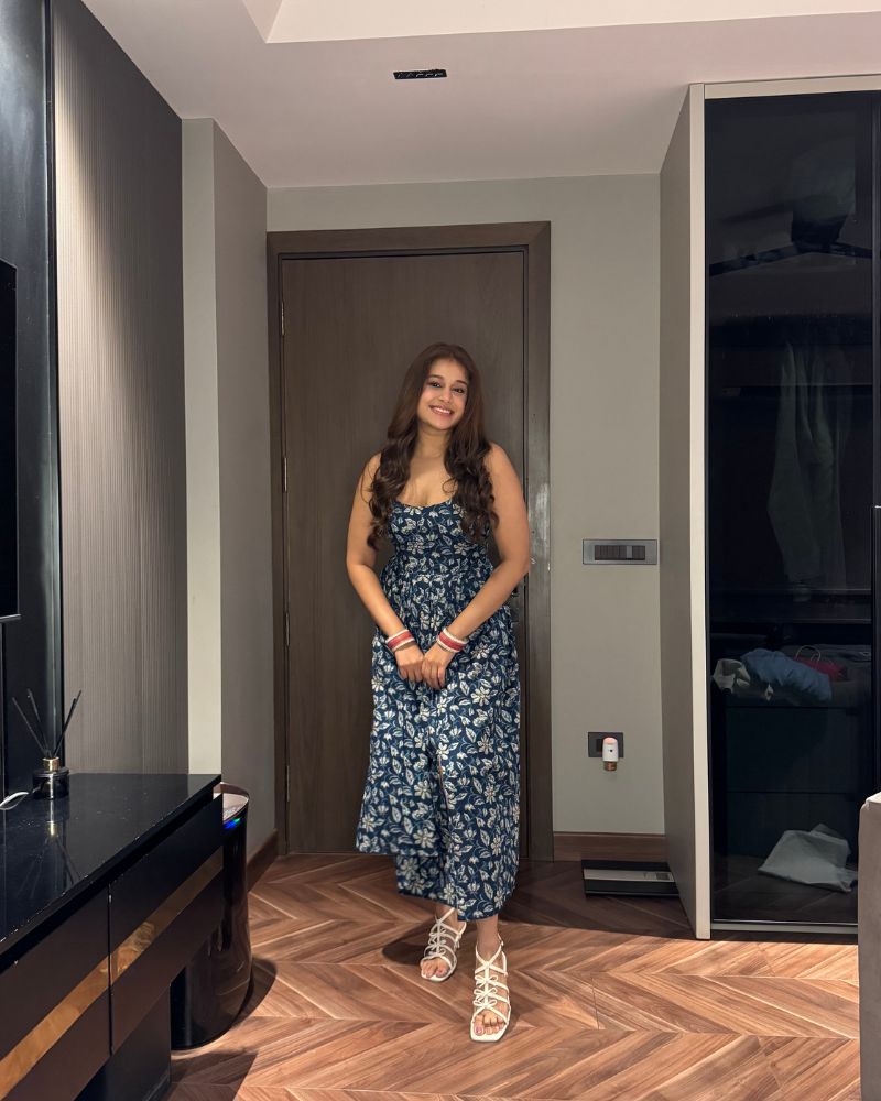BLUE BACKLESS DRESS