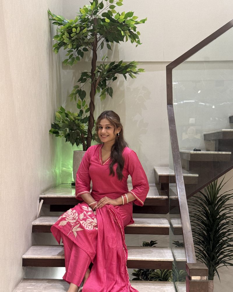 MUL CHANDERI PINK SUIT