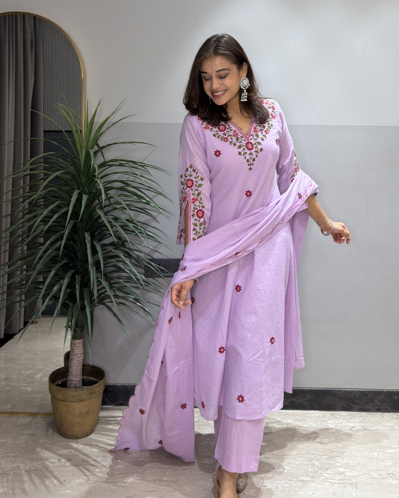 LILAC EMBR SUIT SET