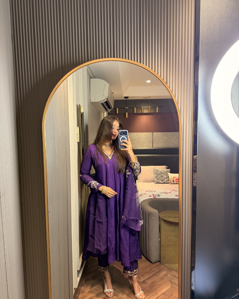 Purple A-Line Suit
