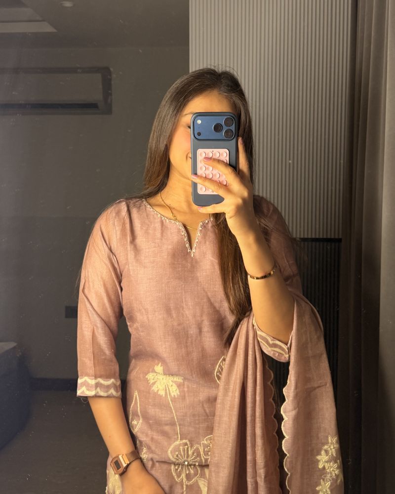 PINK LINEN SUIT SET