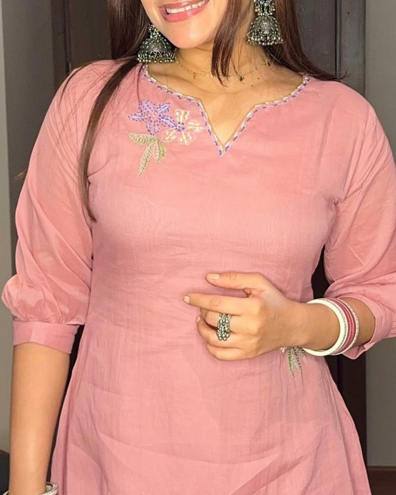 PINK KURTI SET