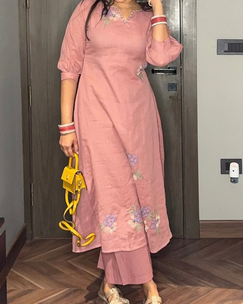 PINK KURTI SET
