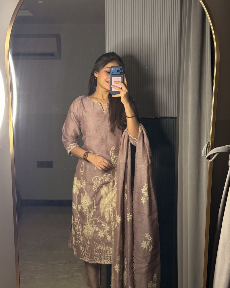 PINK LINEN SUIT SET